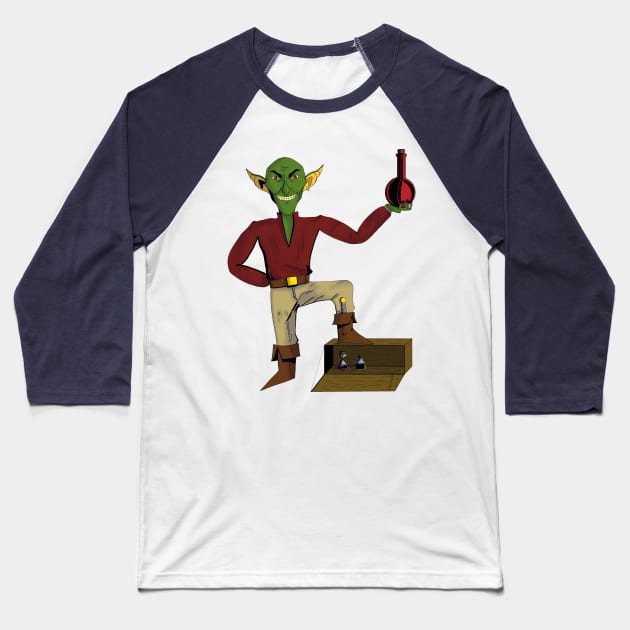 Goblin Merchant Baseball T-Shirt by Vlad.S. Art Studio